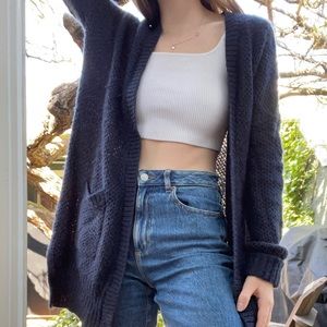 Navy knit cardigan
